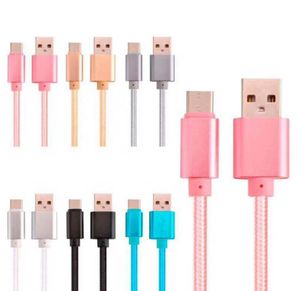 10ft 5ft snelle snelheid kabels Type C Micro USB -oplaadadapter Gegevens Sync Metal Telefoonadapters OD4.8 Dikte sterke gevlochten USBC -lader 6ft 3ft