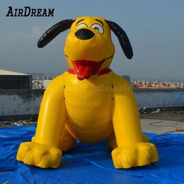 Modèle de chien jaune gonflable publicitaire, 10 pieds, vente en gros, prix d'usine, pour zoo, animalerie, promotion, décoration, animal de dessin animé
