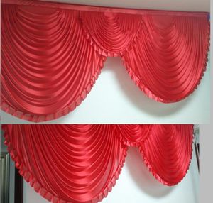 10ft brede stylist ontwerpen Croal kleur bruiloft gordijn swags achtergrond feestviering podium achtergrond swags satijnen muurgordijnen3668654