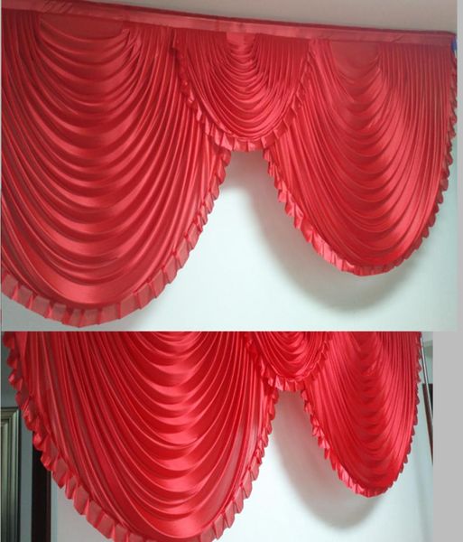 10 pieds de large styliste Designs Croal Couleur Curtain de mariage Swags Backdrop Party Célébration Stage Background Swags Satin Wall Drapes3822511