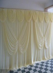 10ft20ft glace soie couleur blanche avec papillon Swag mariage drapé rideau toile de fond sur mesure Colors3442199