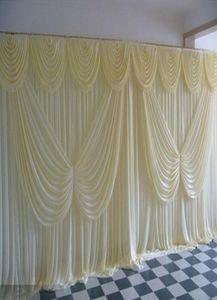 10ft20ft Ijs Zijde Witte Kleur Met Vlinder Swag Bruiloft Gordijn Achtergrond Custom Made Colors3442199