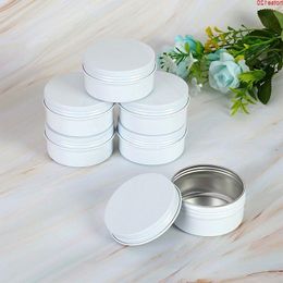 10g 15g 50g 60g Tarro de crema de aluminio blanco vacío Olla Nail Art Maquillaje Brillo de labios Cosmético DIY Viajes Metal Té Latas de dulces Contenedores Sexeg