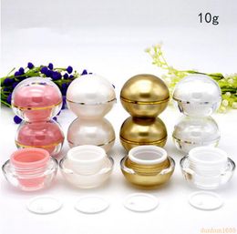 10g crème pot 4 kleuren voor lip balsem lippenstift lege sferische ronde lip glanst pot mini monster container # 12231