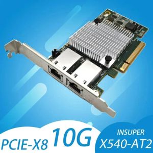 Carte Ethernet à double port 10G 10G X540-T2 PCIE-X8 Nework EXTLAPTER 2 Port 10 Gigabit RJ45 Contrôleur LAN PC filaire PCIe X16