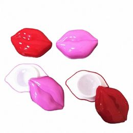 10g Lege Gezichtscrème Potten Rood Roze Grote Mond Lippenstift Ctainers Lip Vormige Lip Jelly Make Case Plastic cosmetische Potten l1Ip #