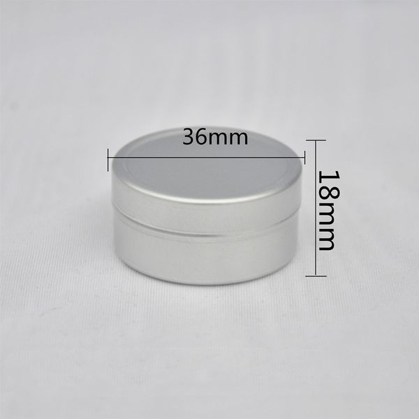 Boîtes rondes vides de baume à lèvres en aluminium de 10g pour l'emballage cosmétique, récipient de pot cosmétique en métal argenté, bouteille de pot de crème 10cc