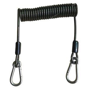 Longe à outils rétractable, longe enroulée de pêche, corde de sécurité robuste, câble métallique pour pagaies de kayak, pêche en mer, accessoires de bateau de sport nautique Fishing Coiled Lanyard