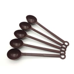 10g Cuchara medidora de plástico Cucharas para revolver café Helado Cuchara de postre Mango largo Jugo Leche Té Agitadores Cuchara Herramientas de cocina TH0166