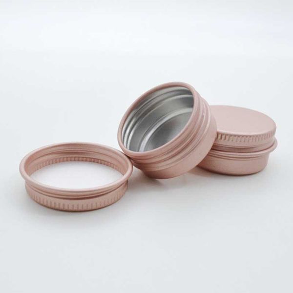 10g Rose Or Vide En Aluminium Cosmétique Conteneurs Pot Baume À Lèvres Pot Étain Pour Crème Pommade Main Crème Cheveux Cire Emballage Boîte Logo Personnalisé