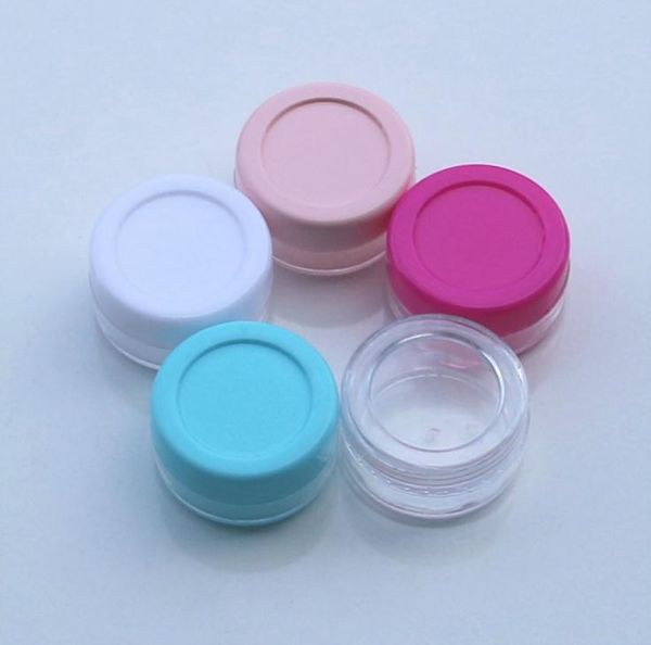 10g pequeño tarro cosmético de plástico transparente vacío envase de exhibición de muestra, tapa de rosca de olla redonda SN2131