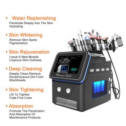 10in1 Machine à éplucher l'eau de la peau Diamond Microdermabrasion Spa utiliser Hydra Facial BIO RF Hydro dermabrasion machines