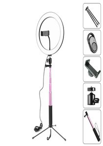 10inch 26CM Dimbare LED Studio Camera Ringlicht Po Telefoon Videolamp Lamp Met Statieven Selfie Stok Ringlicht Telefoonhouder6506591