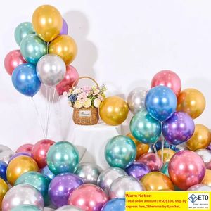 10 inch 50pcslot Nieuwe glanzende metalen parel latex ballonnen Dikke chroom metallic kleuren opblaasbare luchtballen Verjaardagsfeestje Decor