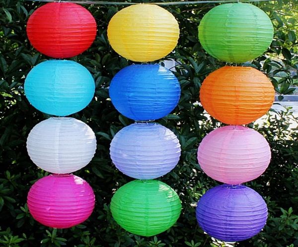Lanternes chinoises en papier de 10 pouces, lampes de décoration de mariage, décoration de jardin de fête à domicile, multicolores 9086965