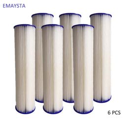 Cartucho de filtro plegable de poliéster PET de 10 pulgadas, 114x28x254mm, filtración de bucle de aguas residuales industriales, cartuchos de filtro de agua fría, elemento de filtros plisados, 6 uds.