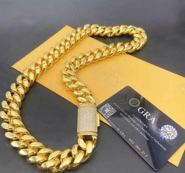 10k 18k 24k collier en acier inoxydable plaqué or véritable bijoux plaqués cubains chaîne cubaine or Miami collier chaîne à maillons cubains