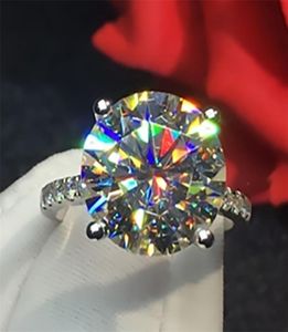 10K AU417 White Gold Women Ring Diamonds 6 7 8 9 10 Carat Round Elegant Wedding Party Engagement Anniversary Ring 2208161203537