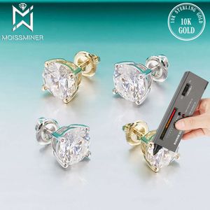 Boucles d'oreilles en diamant Moisanite 10K Gol