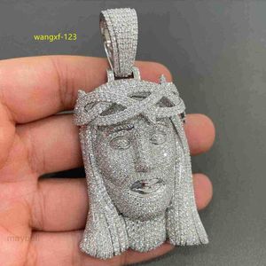 10K Gold Silver 925 Iced Out Out Hip Hop Rapper Sieraden Men Diamond Moissanite Jesus Pendant