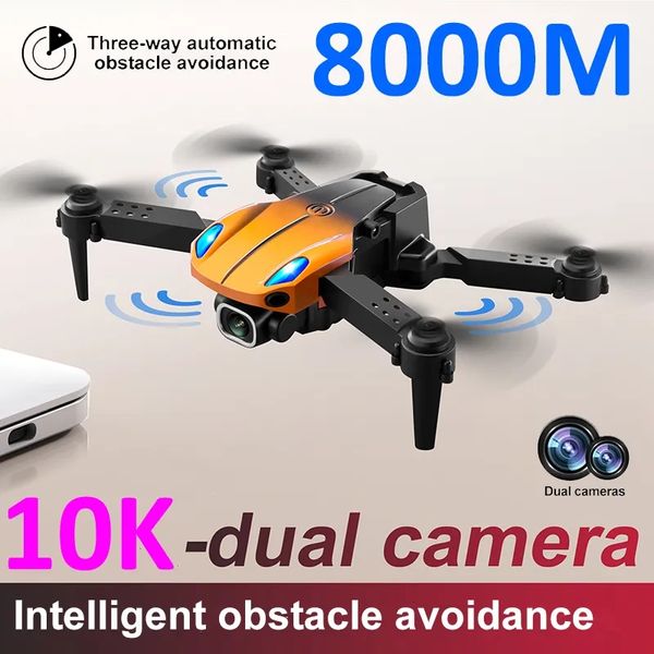 10K GPS Mini Drone con cámara dual HD Dron profesional Evitación de obstáculos 5G Fotografía aérea Flujo óptico ESC Dron Kamera Quadcopter RC 8000M Dronlar Dron Regalos