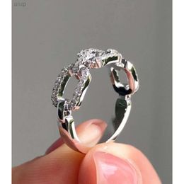 10k Solid Gold Diamond Ring Lab Grown Wedding Engagement Stapelen Halve Eeuwigheid Cubaanse Kettingband