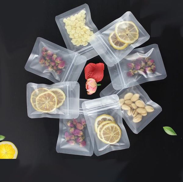 Mat givré clair auto-scellant sac de détail os sac fleur et fruits thé emballage alimentaire sacs pochette