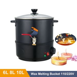 10L Dual Voltage Wax Melter for Candle Making - 110V/220V Stainless Steel Pouring Pot with Heater Warmer Function