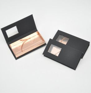 Boîte d'emballage de cils 10lots Package de cils de cils Rectangle Black Black Pinking Lashes Makeup Rangement Case de stockage F3431217
