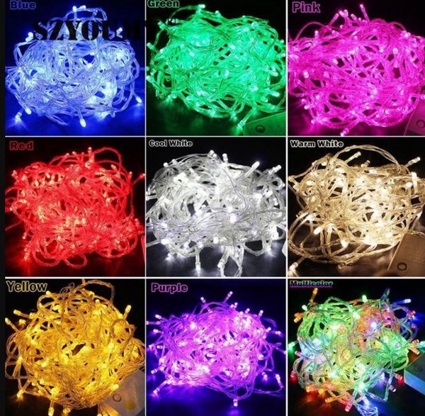 10m 100led Holiday LED Cadena impermeable luces navideñas al aire libre Decoración de iluminación de hadas de guirnaldas para fiestas de boda llfa