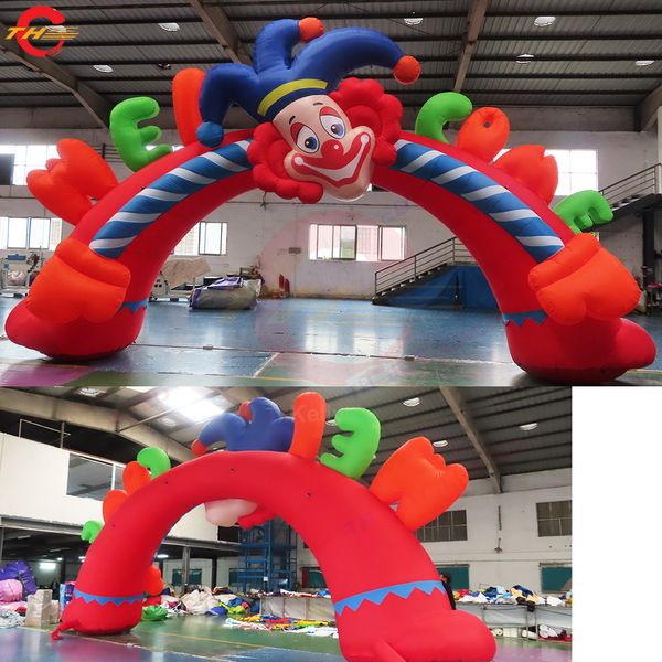 10m 33ft de large activités de plein air livraison gratuite 10m de large tête de clown gonflable arche porte cirque Clown arche pour ouverture au sol