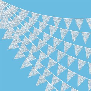 10m 36 en dentelle de Pennant Hessian drapeaux d'anniversaire tissu carnaval brunting de mariage de mariage bannière de décoration de maison baby shower baby grenarement