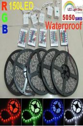 Tira de luces LED RGB SMD 5050 de 10M, lámpara 150led de 5M, control remoto IR resistente al agua, tira LED para Festival de 5m 30LEDm 1435131