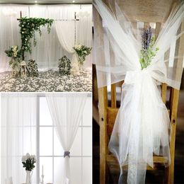 10m Crystal White Spool Sheer Organza Stof Voor Bruiloft Tule Mariage Arch Decoratie Party DIY Tafel Rok C0125