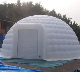 10m diameter groothandel Populaire Oxford doek witte opblaasbare iglo koepeltent met ventilator voor serviceapparatuur