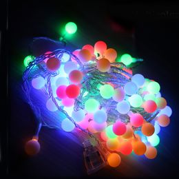 10M led guirlandes lumineuses avec boule 100led AC220-240V lampe de décoration de vacances Festival lumières de Noël intérieur extérieur éclairage de fête de Noël