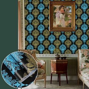 10m lange muursticker behang rol klassieke damastmuur 3d achtergrond muur behang voor woonkamer vinyl waterdicht