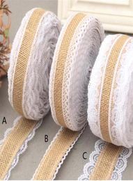 10m partij 2 5 cm kanten linnen handgemaakte kerstvaartuigen jute jute band lint roll witte kanten trim rand rustieke bruiloft decoratie par6584791