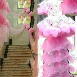 10m / lot 48 cm Romantic Yarn de fil de neige Arches de mariage transparent en cristal en tulle tissu pour la fête d'anniversaire de mariage décoration du Nouvel An