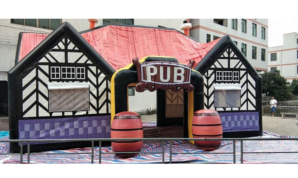 10m Lx5mWx5mH (33x16.5x16.5ft) venta al por mayor 2024 Decoración de eventos para fiestas al aire libre Alquiler comercial Castle Bar Tienda inflable de pub irlandés, casa de vino inflable en venta