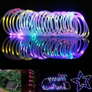 Crises de tube de corde solaire 10m LED Solar Strip Fairy Light Strings Imperproof Outdoor Garden Solar Christmas Party décor Light300r