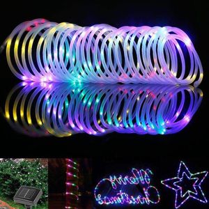 Crises de tube de corde solaire 10m LED Solar Strip Fairy Light Strings Imperproof Outdoor Garden Solar Christmas Party décor Light304W