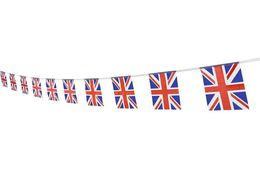 10 m Union Jack Bunting Pendentif Drapeaux Bannière Britannique Tissu Drapeau Décoration pour Anniversaire Fête De Mariage Fête Nationale Célébration BFU4597021