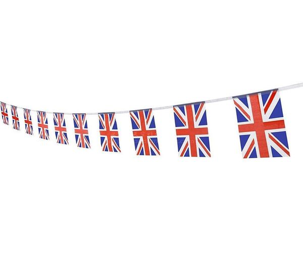 10 m Union Jack Bunting Pendentif Drapeaux Bannière Britannique Tissu Drapeau Décoration pour Anniversaire Fête De Mariage Fête Nationale BFU7638557