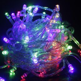 10M Waterdichte LED String 110 V/220 V Koperdraad String Kleurrijke Vakantie licht Kerstverlichting voor Kerst Bruiloft Festival Party