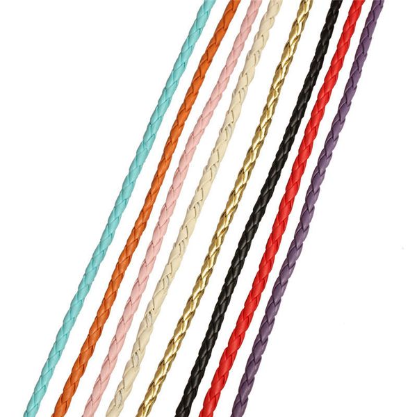 10 metros/lote, componentes de 3 4 mm, cordón de cuero trenzado, pulseras, cuerda para collar Diy, fabricación de joyas