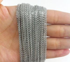 10 Meter Lot Groothandel Prijs 316L RVS 2mm / 3mm Silver Cross Tone Chain DIY Sieraden Vind op Hanger in Bulk