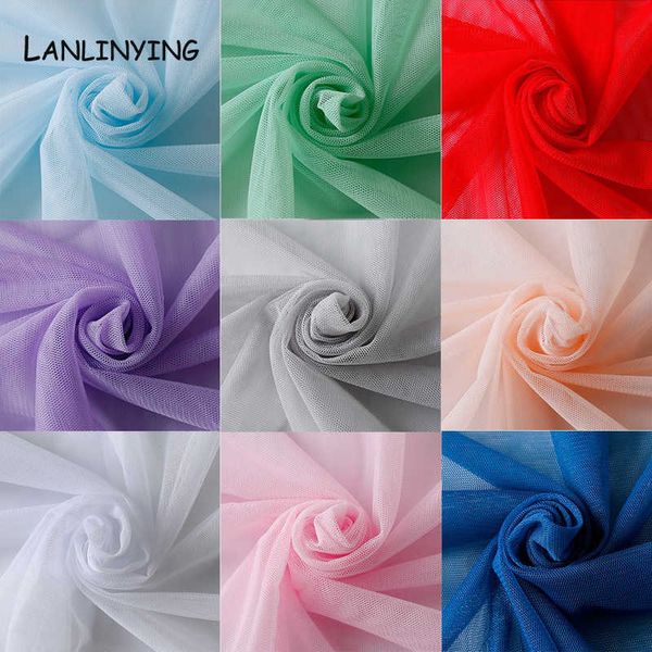 10 mètres/lot doux Tulle gaze moustiquaire gaze tissu couleur unie rideau maille sol Tulle rouleau pour la décoration de mariage D631 210702