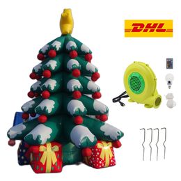 Modelo de árbol de Navidad inflable de 10mh (33 pies) de alto para decoración de fiesta, globo de árboles de Navidad para publicidad