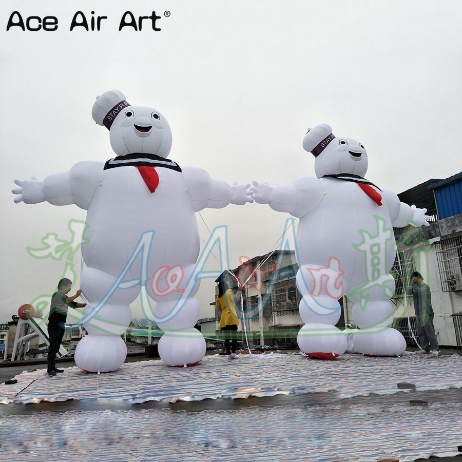 10 mH (33 Fuß) riesiges Cartoon -Modell aufblasbarer Ghostbuster Aufenthalt auf aufblasbarer Marshmallow -Mann für Halloween Allerday Gartenmarkdekoration